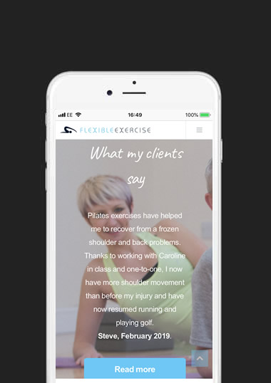 Flexible Exercise Mobile Web Design