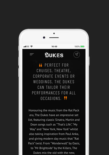 The Dukes Mobile Web Design