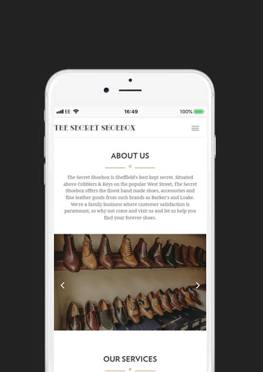 The Secret Shoebox Mobile Web Design