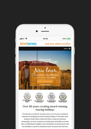 Distant Journeys Mobile Web Design