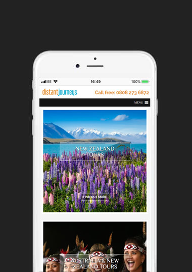 Distant Journeys Mobile Web Design
