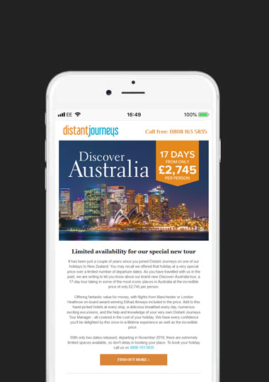 Distant Journeys Mobile Web Design