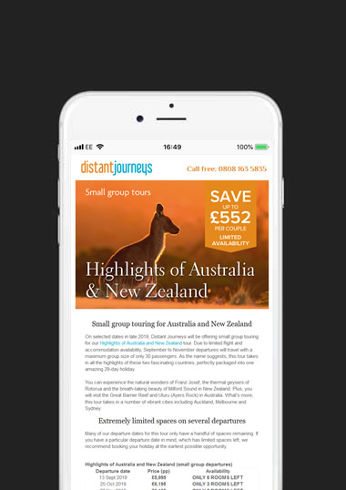 Distant Journeys Mobile Web Design