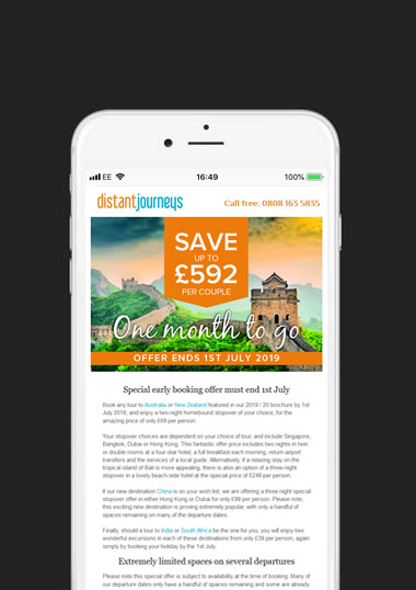 Distant Journeys Mobile Web Design