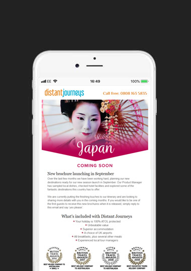 Distant Journeys Mobile Web Design