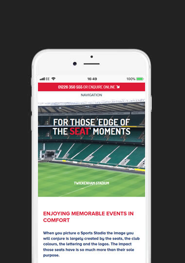 Arena Stadia Seating Mobile Web Design