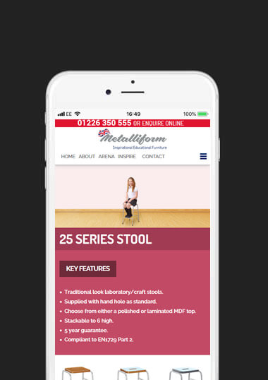 Metalliform Holdings Mobile Web Design