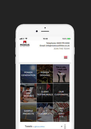 Modus Utilities Mobile Web Design