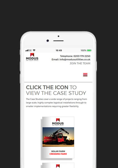Modus Utilities Mobile Web Design