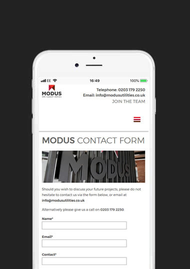 Modus Utilities Mobile Web Design