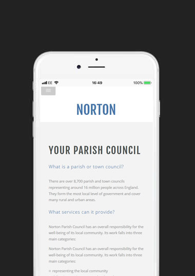Norton Parish Council Mobile Web Design