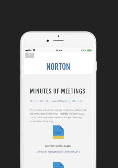 Norton Parish Council Mobile Web Design