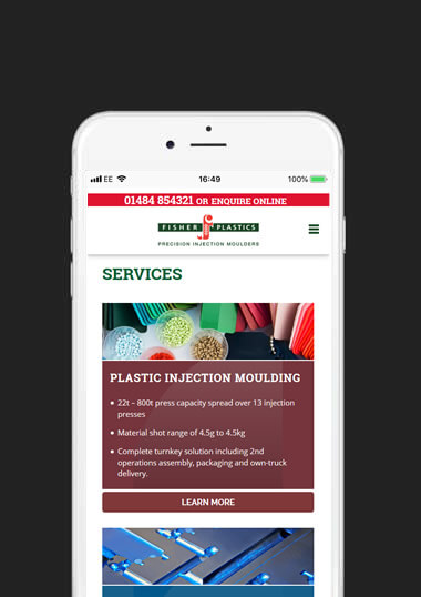 Fisher Plastics Mobile Web Design
