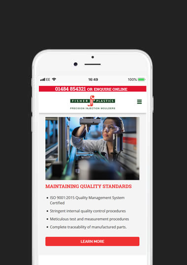 Fisher Plastics Mobile Web Design
