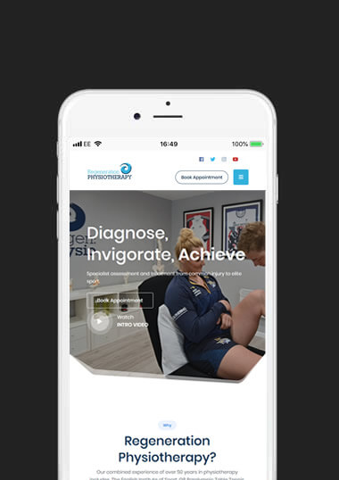Regen Physio Mobile Web Design