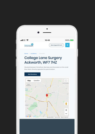 Regen Physio Mobile Web Design