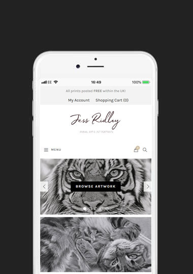 Jess Ridley Art Mobile Web Design
