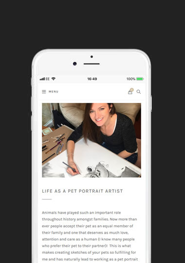 Jess Ridley Art Mobile Web Design