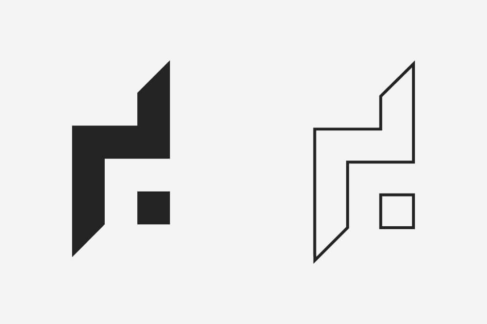 DESIGN DPI brand mark displayed as both solid and line-based