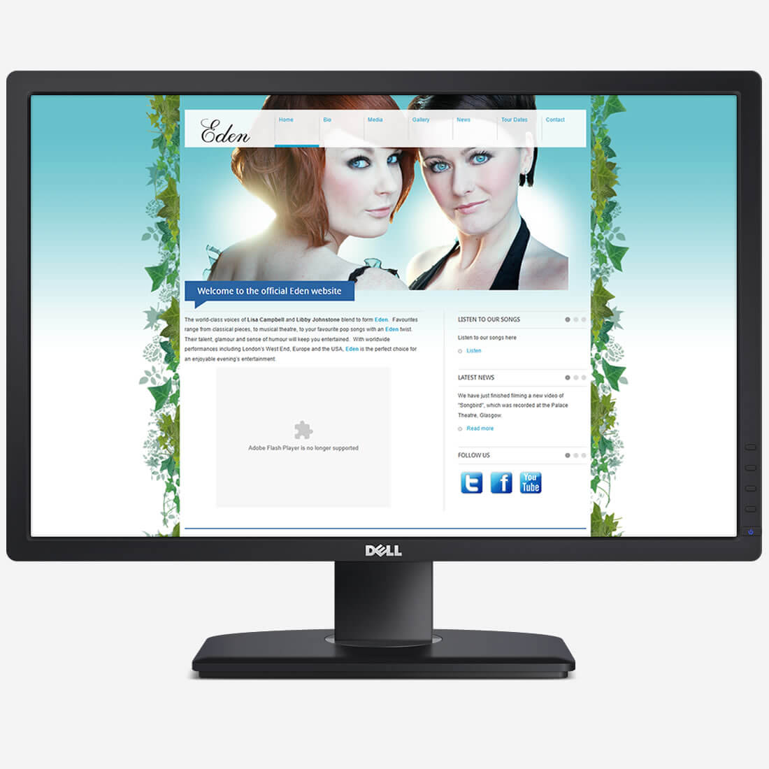 Original Eden classical crossover duo website before its DESIGN DPI redesign