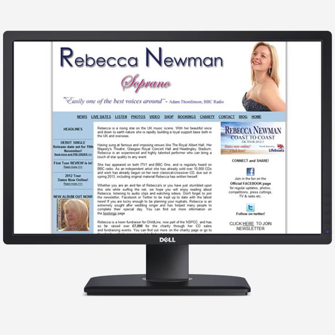 Rebecca Newman's original self-built website before the DESIGN DPI redesign