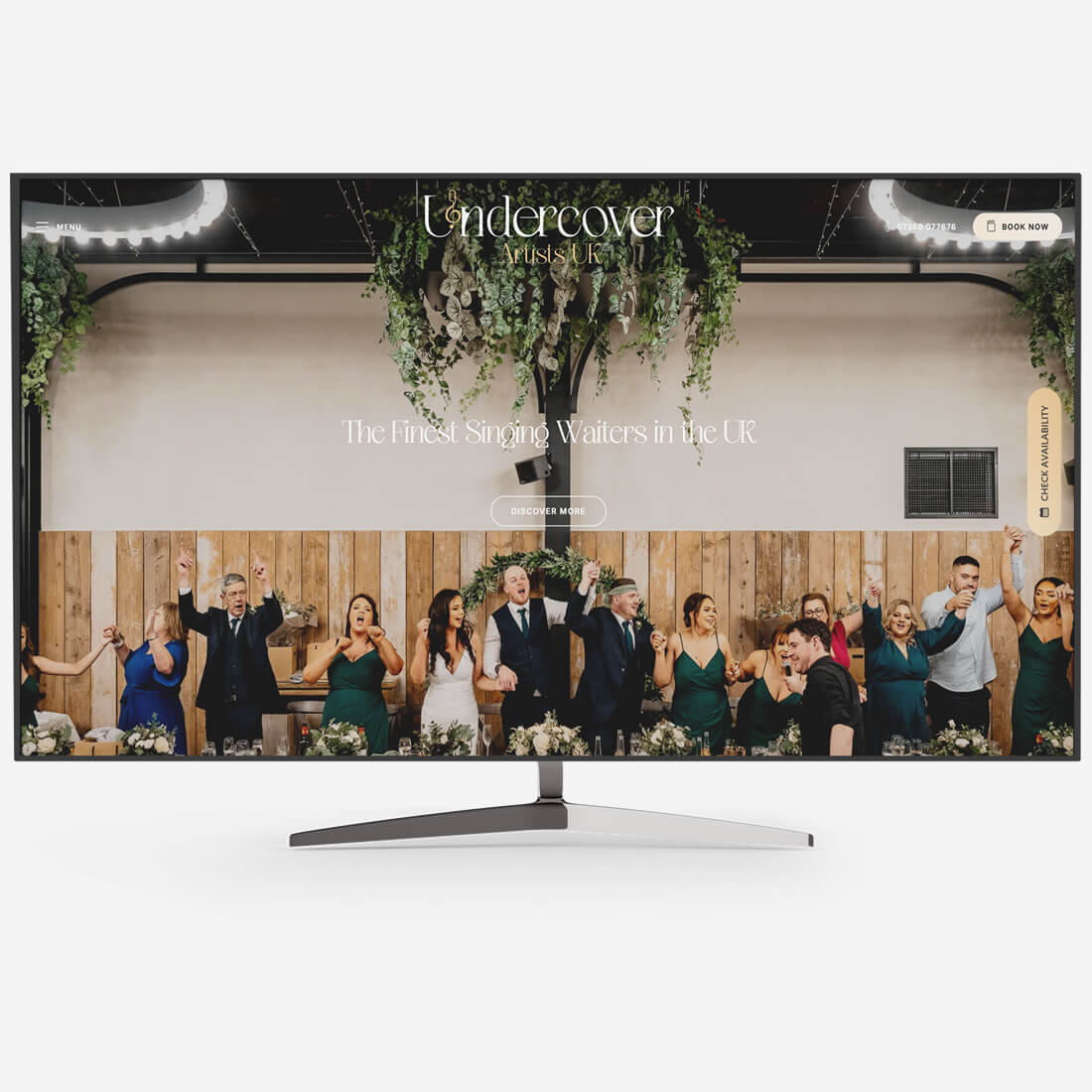 Redesigned Undercover Artists WordPress website featuring singing waiter event photography