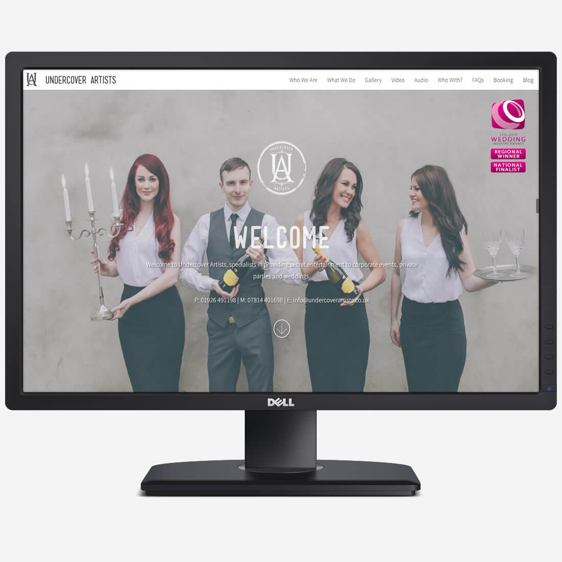 Original Undercover Artists singing waiters website design with performance photography