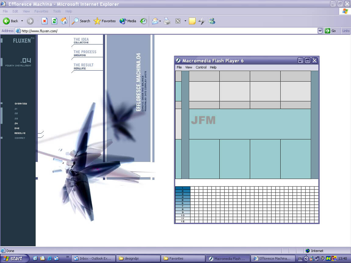 Screen Grab of the First Web Design Concept for design dpi (2001)